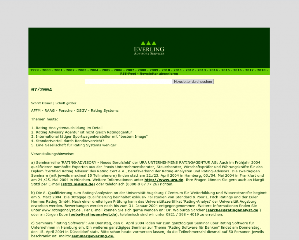 Everling Internet Newsletter